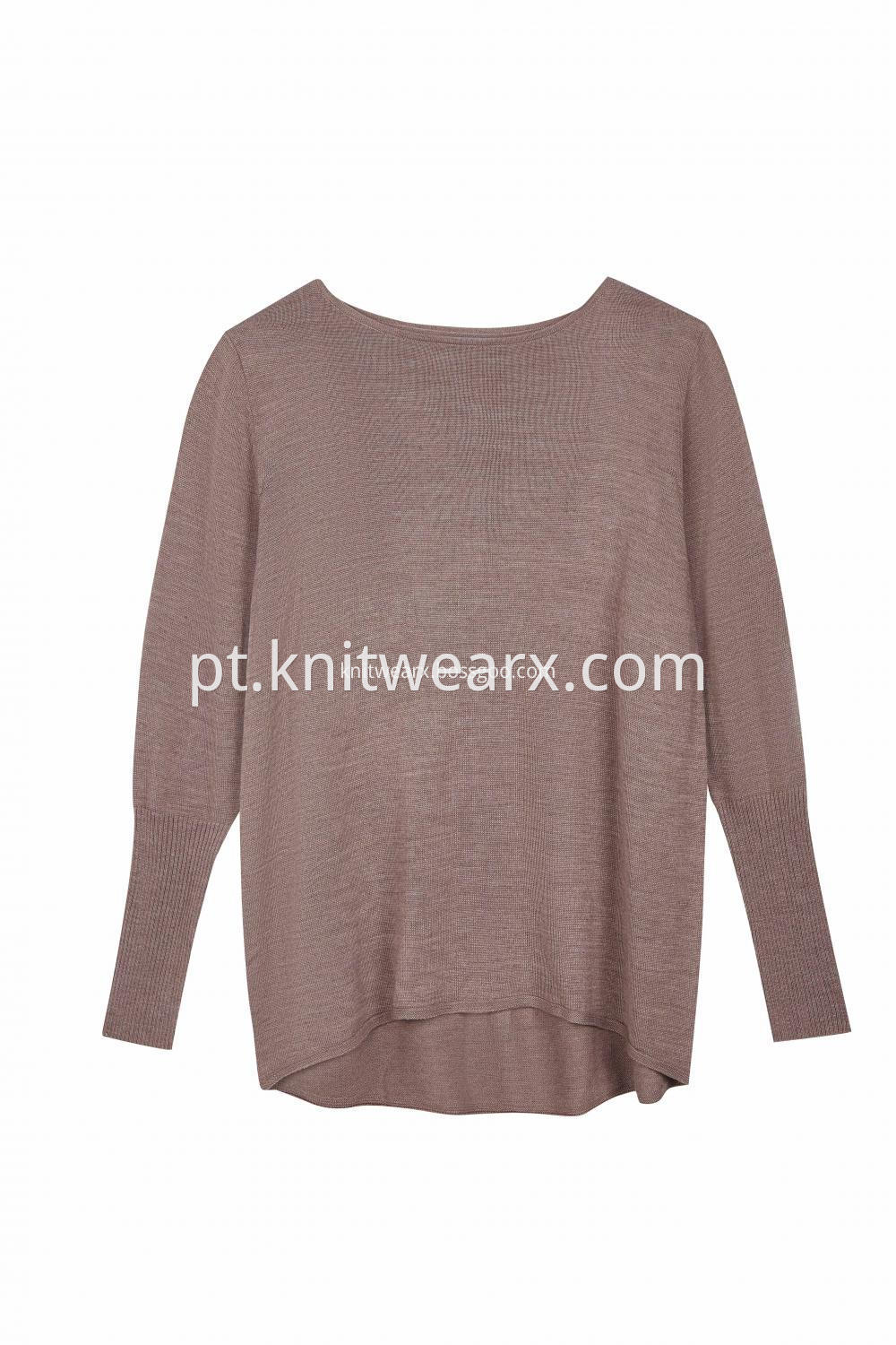 Women's Knitted Curve-Hem Pullover